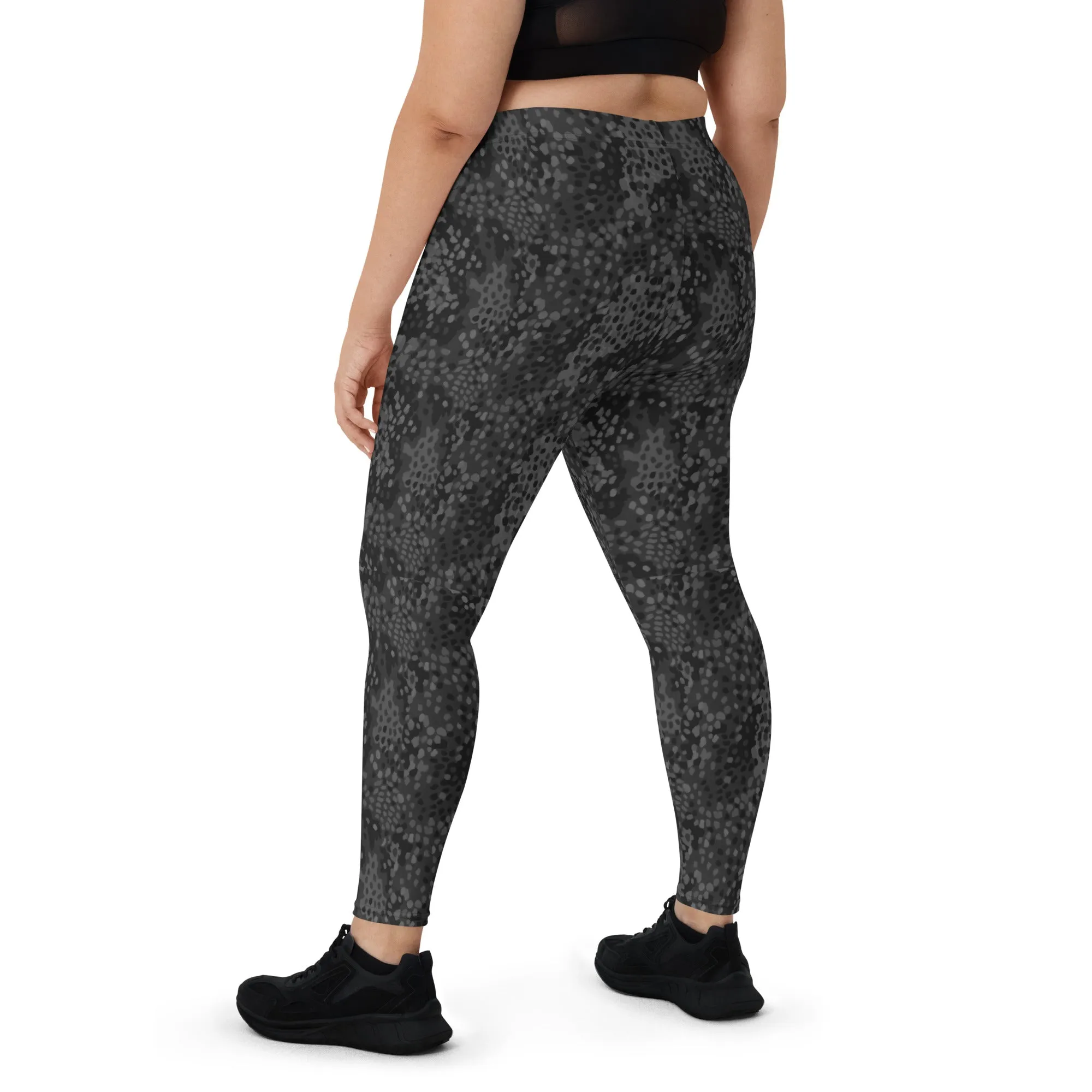 Black Erbsenmuster Pea Pattern Leggings