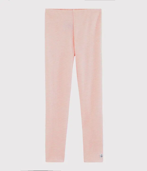 Pinstriped Wool/Cotton Leggings- Pink